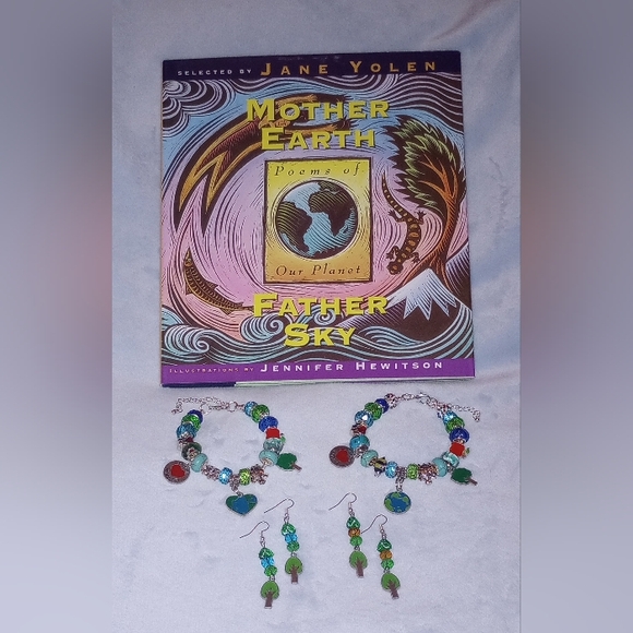 Earth Ocean Bracelet Earrings Book Of Poems - Picture 1 of 9